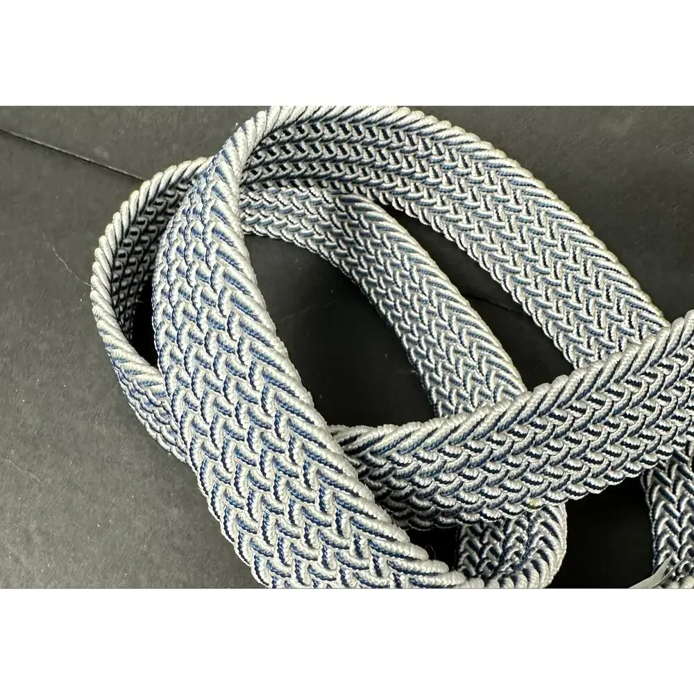 Men's NEW The Riviera Woven ROOSTAS Stretch Golf Belt Navy and Whtie SMALL